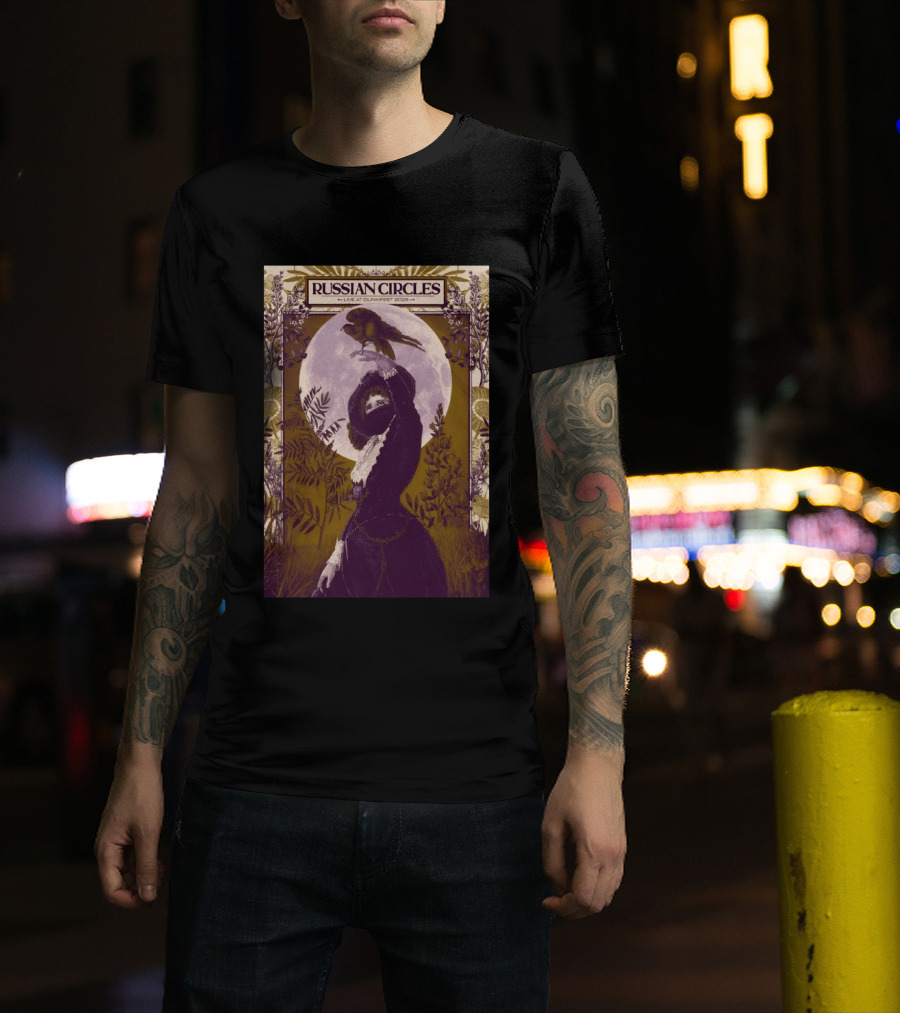 Russian Circles Live At Dunk!Fest 2026 Zottegem Belgium Moonlit Woman And Bird T-Shirt