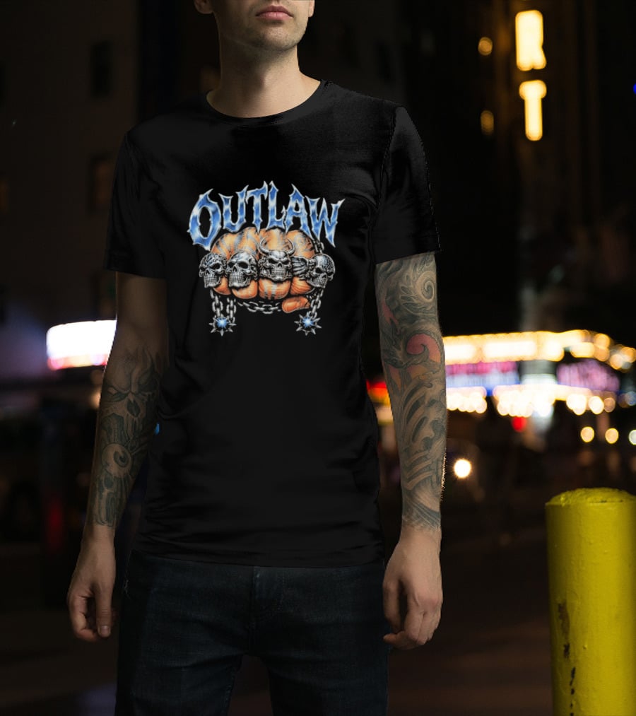 Sadstonie Outlaw Skull Chrome Chain Wrath T-Shirt
