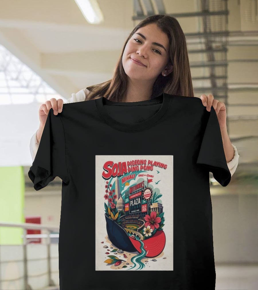 SOJA Pigeons Playing Ping Pong Nationals Park Plaza Stage Washington DC August 1 2026 T-Shirt