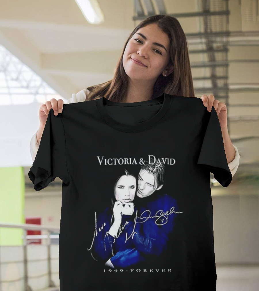 Victoria And David Beckham 1999 Forever Signatures T-Shirt