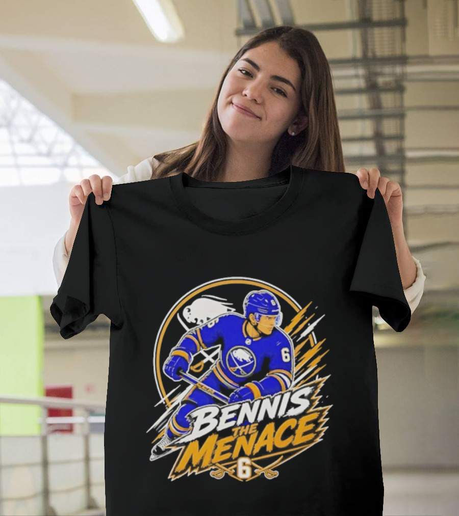 Zach Benson Buffalo Sabres Bennis Menace 6 Hockey Player T-Shirt