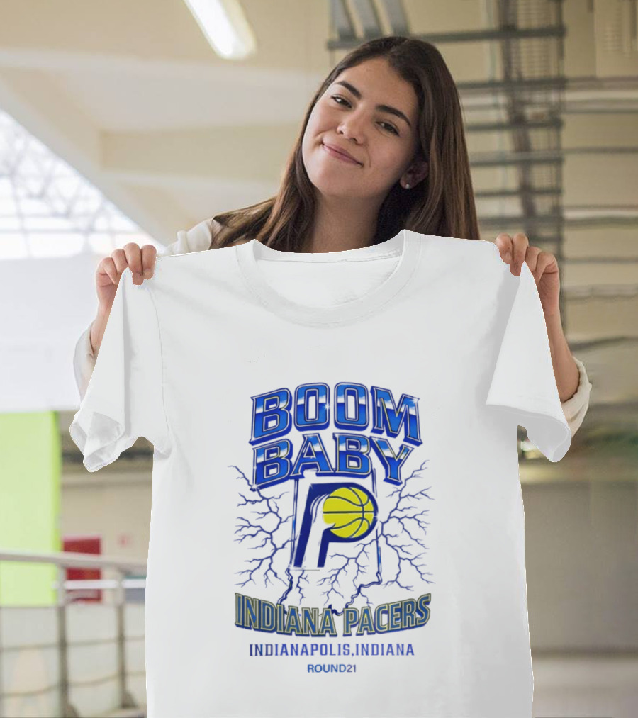 Indiana Pacers Boom Baby Indianapolis Indiana Round21 T-Shirt