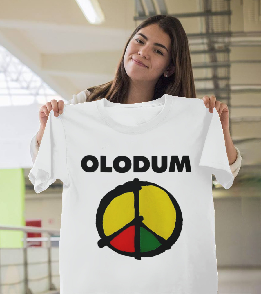 Michael Olodum Peace Symbol Red Yellow Green T-Shirt