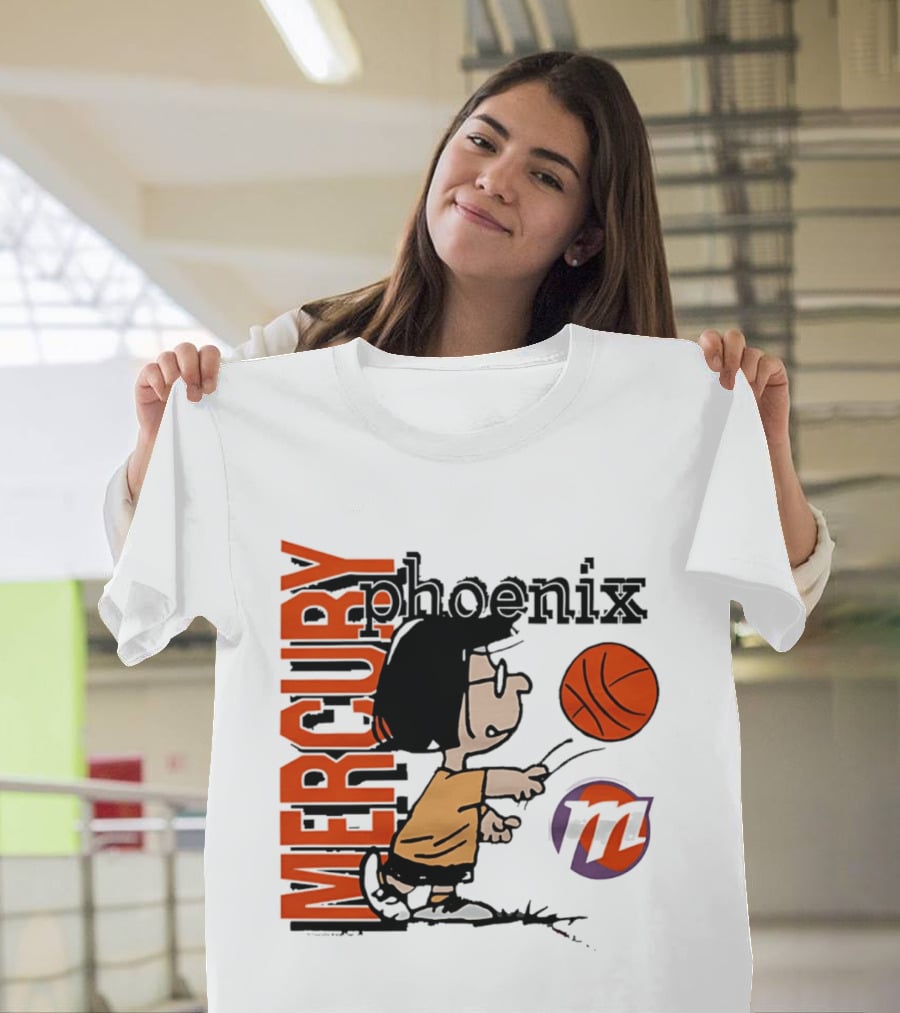 Phoenix Mercury WNBA Peanuts Marcie Basketball Collaboration T-Shirt