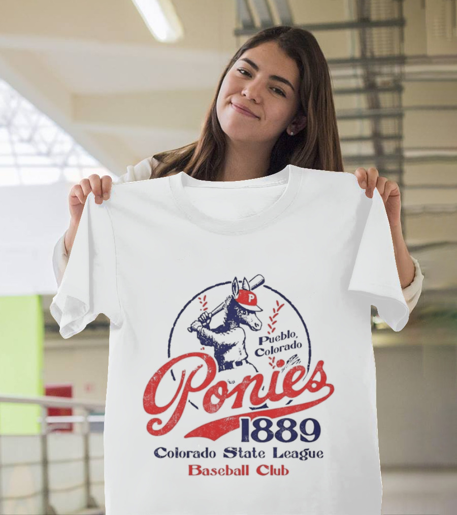 Pueblo Ponies 1889 Colorado State League Baseball Club T-Shirt