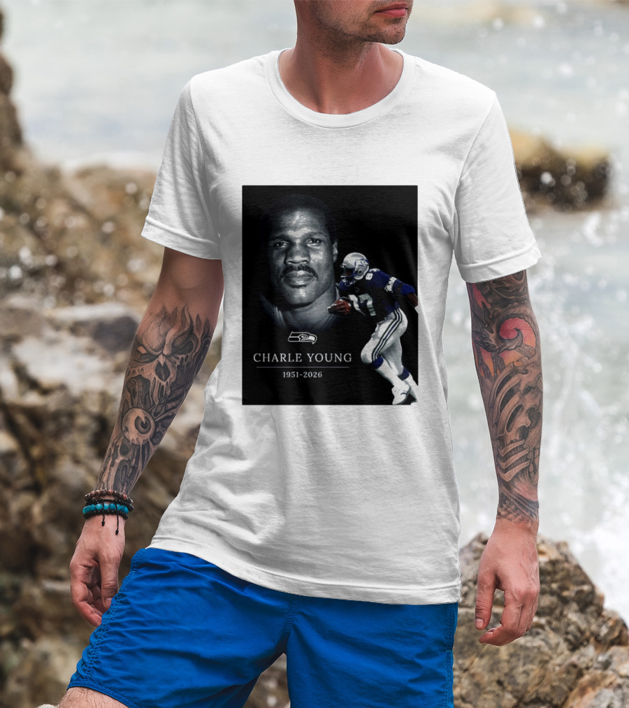 Seattle Seahawks Charle Young 1951 2026 Remembrance T-Shirt