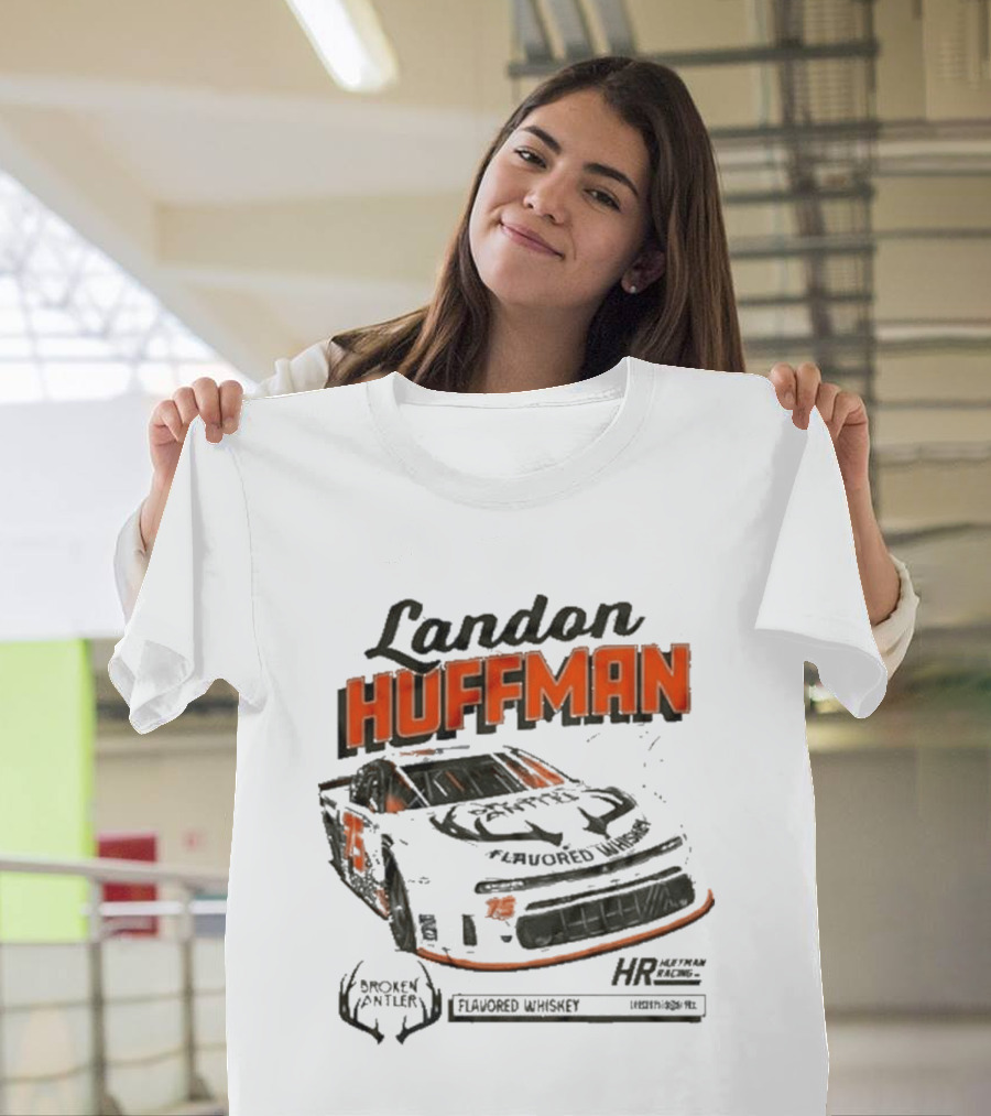 Landon Huffman 2026 Get Bucked Broken Antler Flavored Whiskey Racing Car T-Shirt