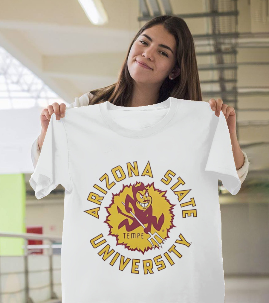 Arizona State University Sunburst Tempe Sparky Pitchfork T-Shirt