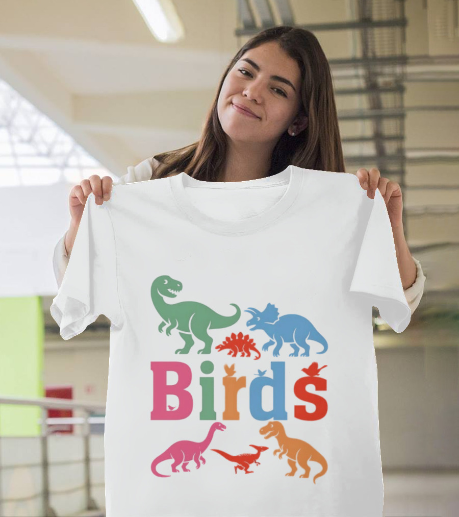 Birds Dinosaurs Colorful Dinosaur T-Shirt