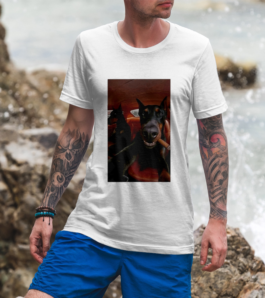 Doberman Smoking Cigar In Car Selfie T-Shirt
