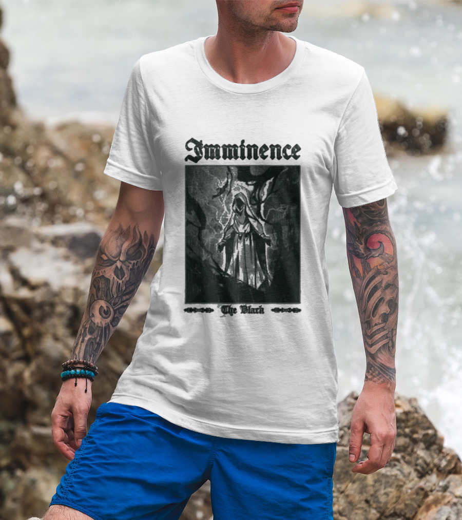 Imminence The Black Oracle Cloaked Figure With Lightning And Trees T-Shirt