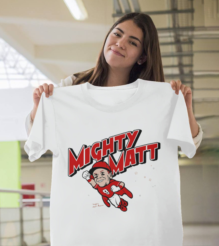 Mighty Matt McLain Cincinnati Reds Cartoon Superman T-Shirt
