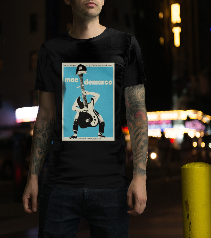 Mac Demarco Live In Chicago May 7 2026 At The Salt Shed Fairgrounds With Mock Media T-Shirt