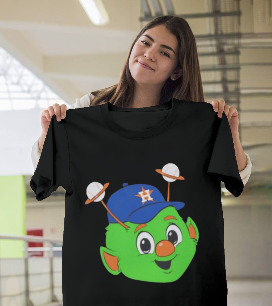 Houston Astros Orbit Character Face With Baseball Antennae T-Shirt