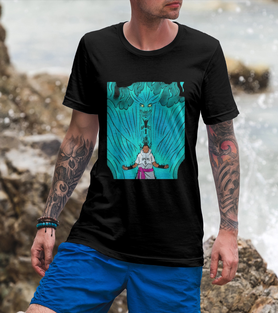 Victor Wembanyama Sasuke Susanoo Spurs Basketball Anime T-Shirt