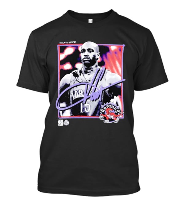 Vince Carter Number 15 Toronto Raptors NBA Hardwood Classics Freeze Frame T-Shirt