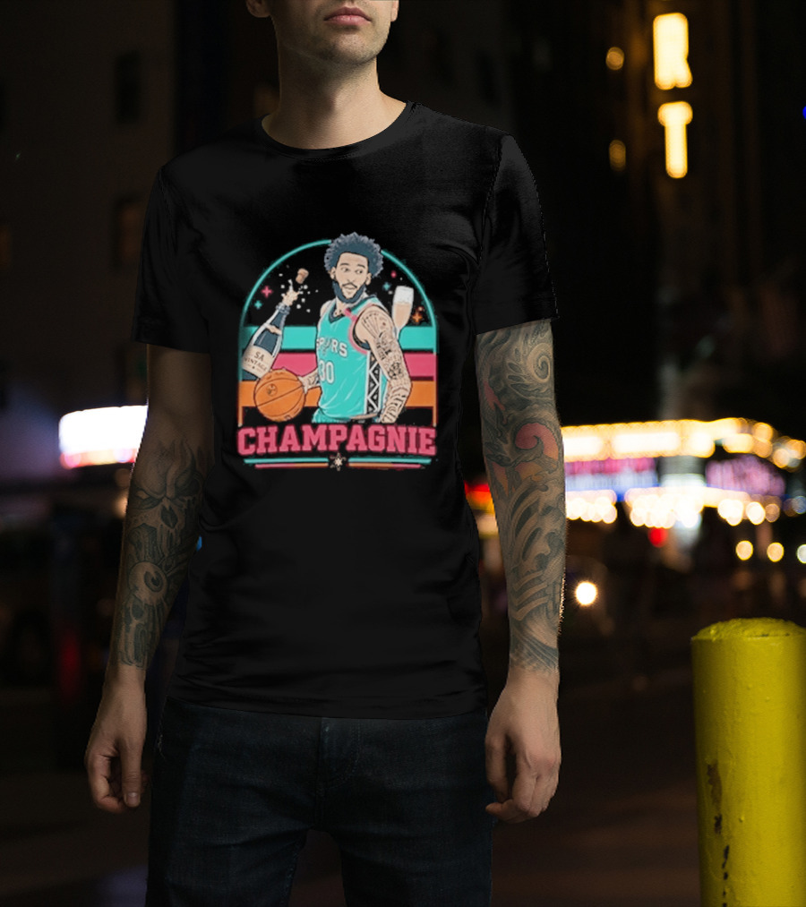 San Antonio Spurs Julian Champagnie 90s Style Basketball T-Shirt