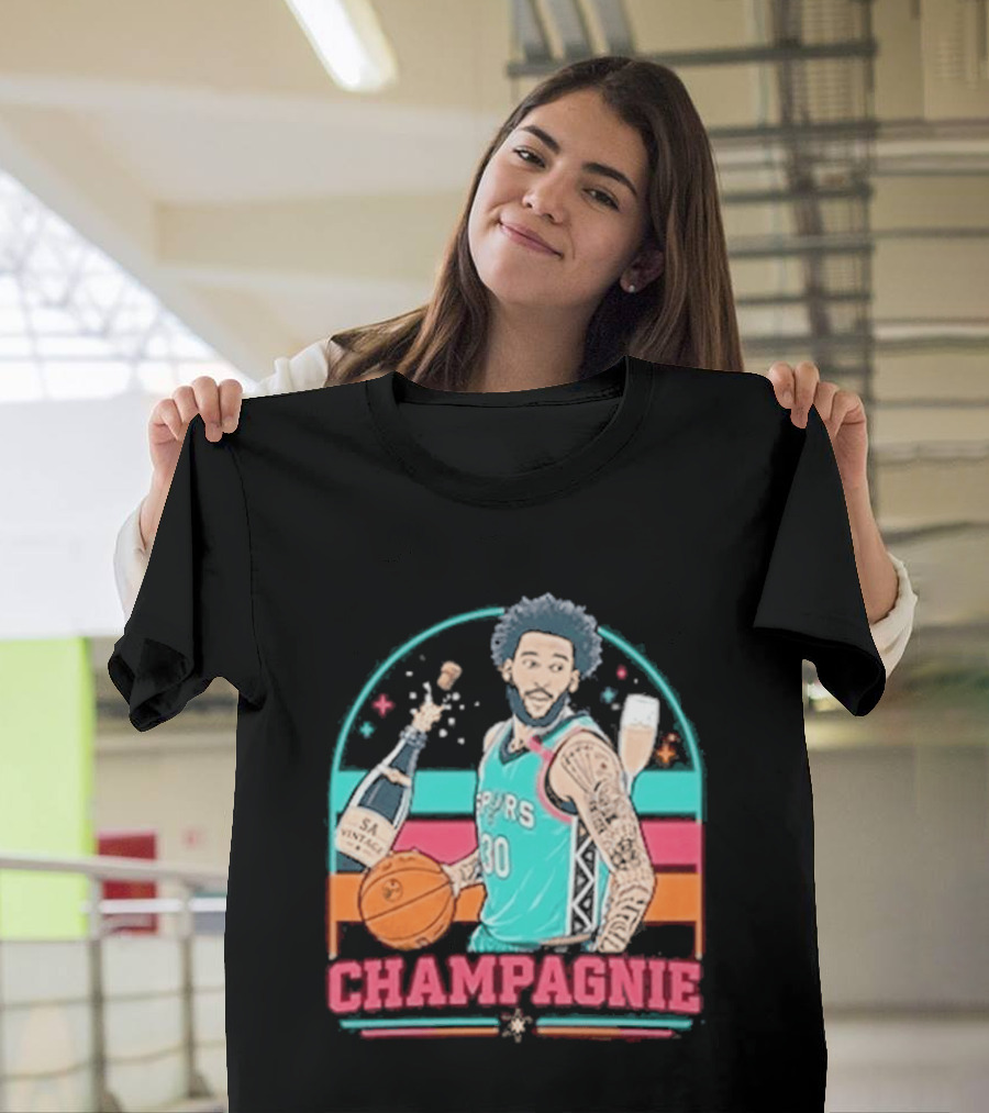 San Antonio Spurs Julian Champagnie 90s Style Basketball T-Shirt