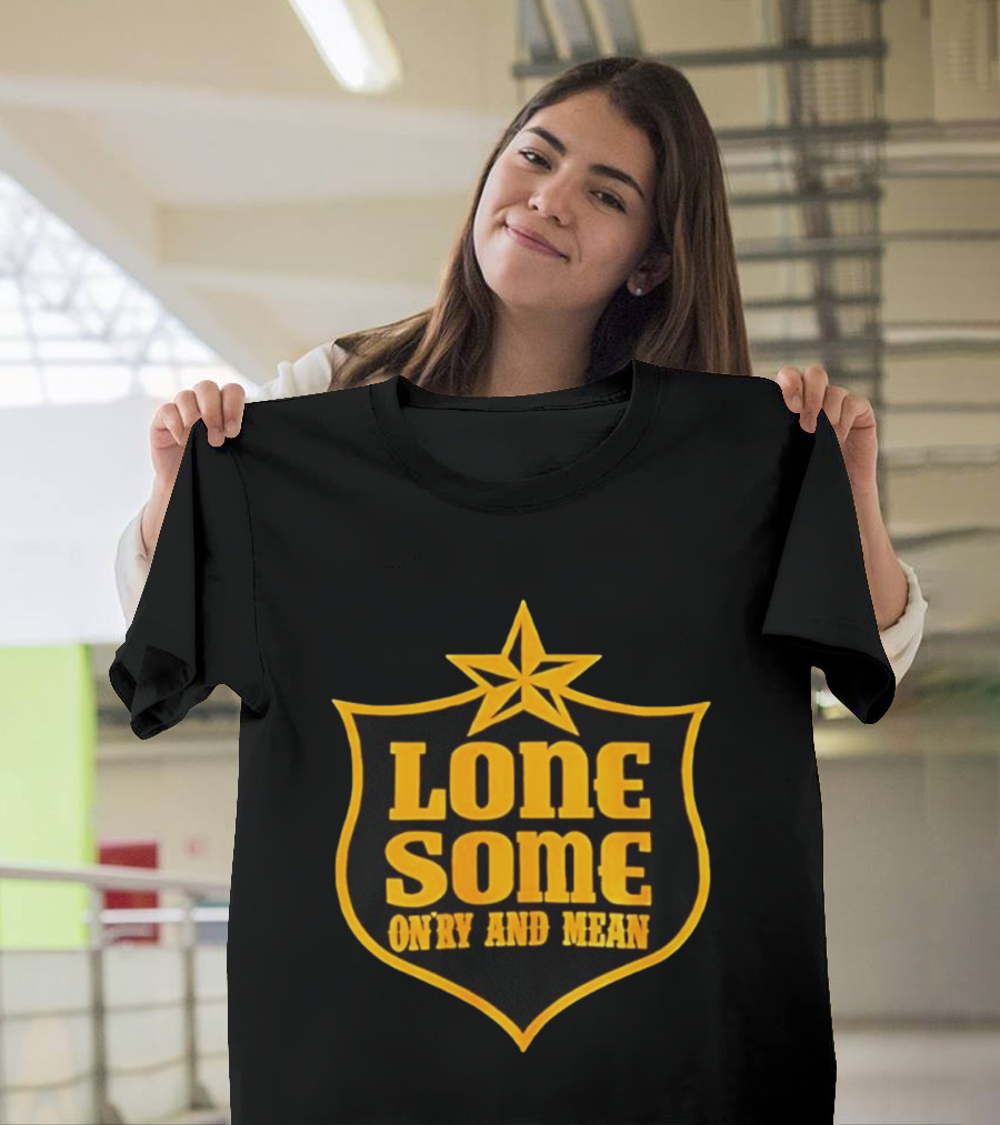 Lonesome On'ry And Mean Lone Star Shield T-Shirt