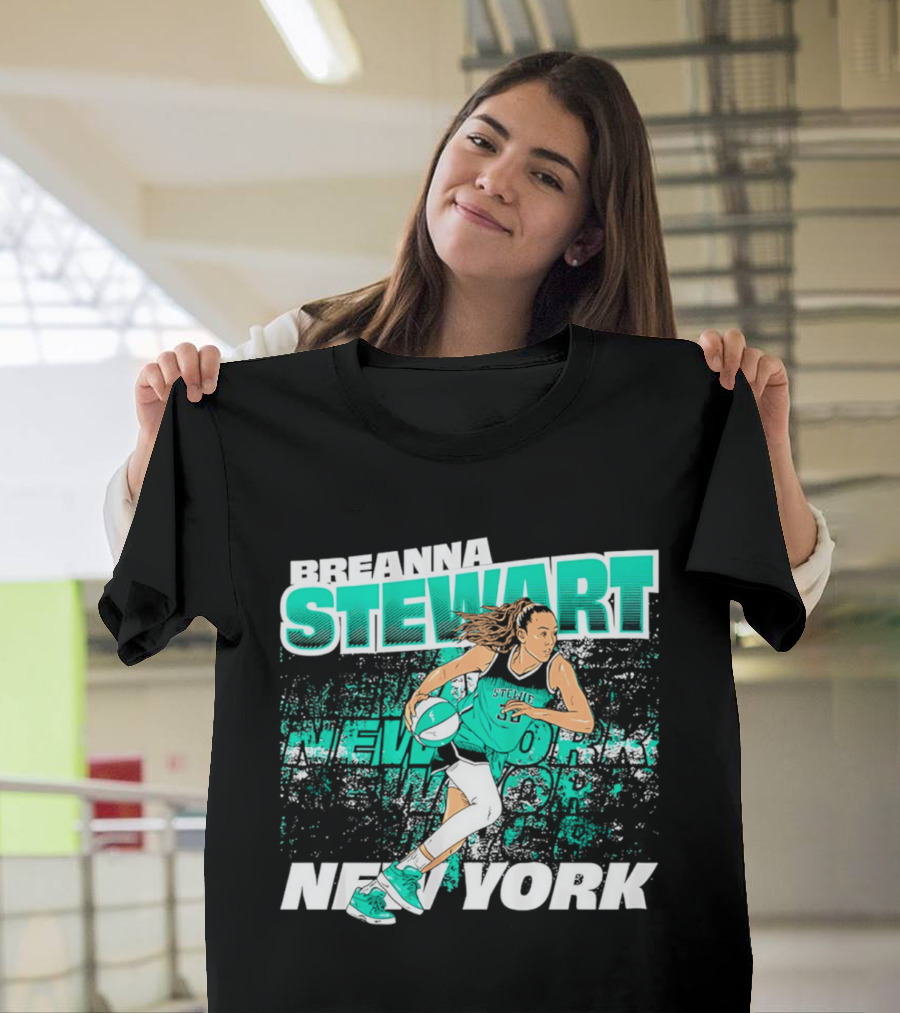 Breanna Stewart New York Basketball Player Action T-Shirt