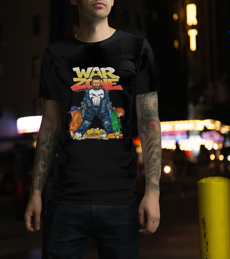 War Zone Original Cartoon Character With Two Enemies T-Shirt