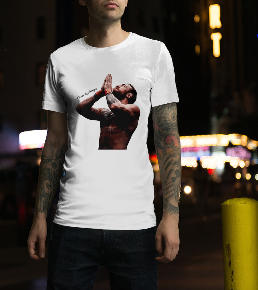 Conor McGregor Returning Pray Pose Tattooed MMA Fighter T-Shirt