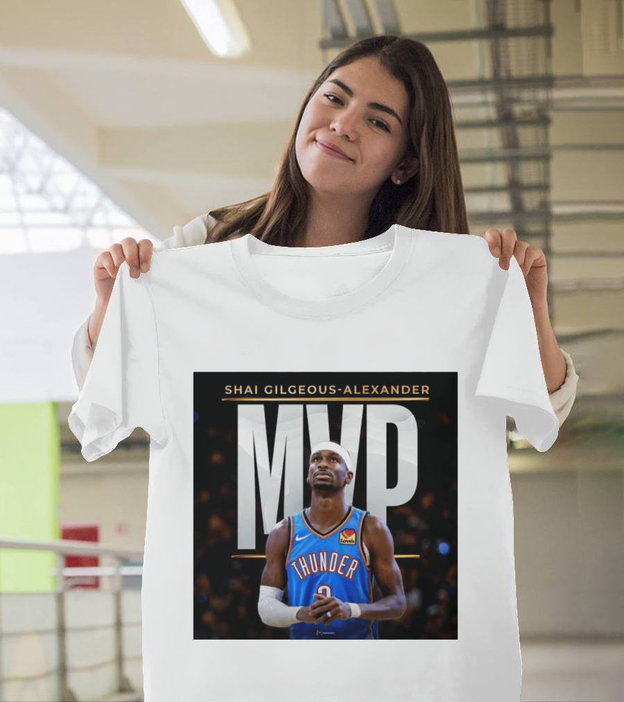 Shai Gilgeous Alexander Thunder MVP Celebration T-Shirt