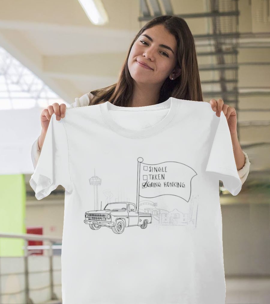 Spurs Truck San Antonio Tower Flag Granite Chicken Going Honking T-Shirt