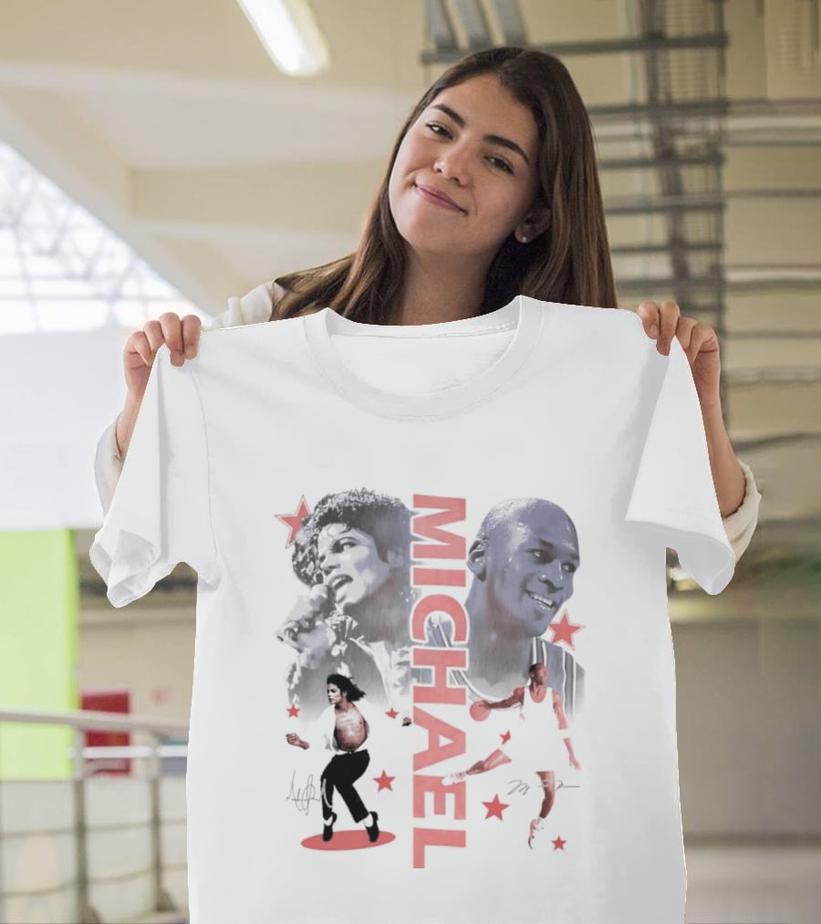 Michael Jordan Michael Jackson Two Legends Signatures Bootleg T-Shirt