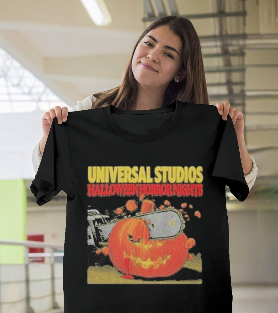 Universal Studios Halloween Horror Nights Pumpkin Chainsaw T-Shirt