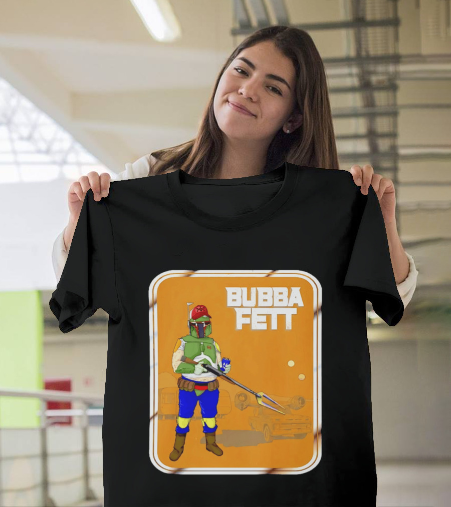 Bubba Fett Cartoon Camper And Spaceship T-Shirt