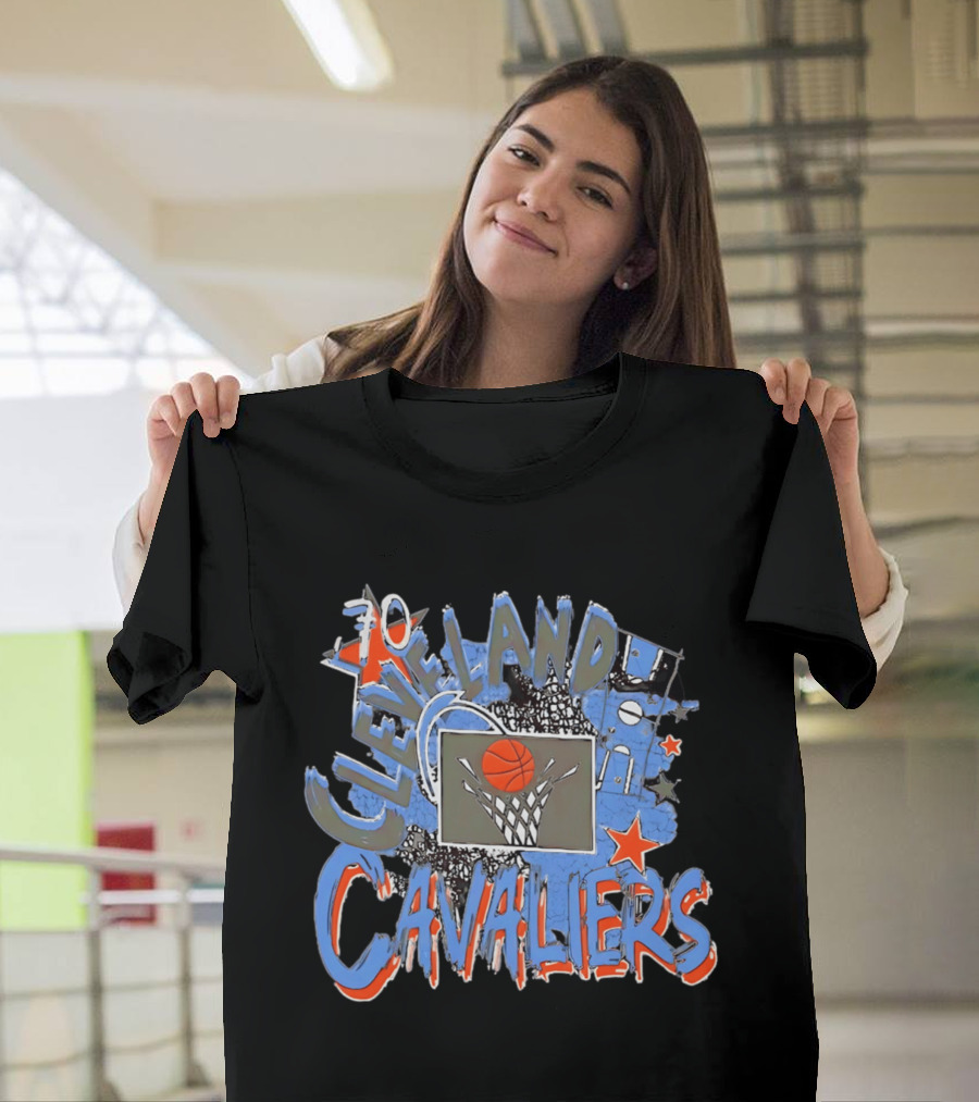 Cleveland Cavaliers Classic Play By Play Basketball Hoop Stars T-Shirt