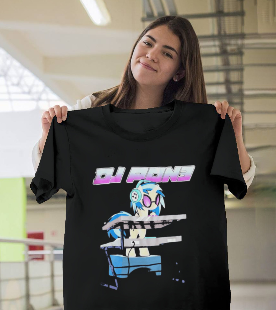 DJ Pon3 My Little Pony Character With Headphones And Turntable T-Shirt