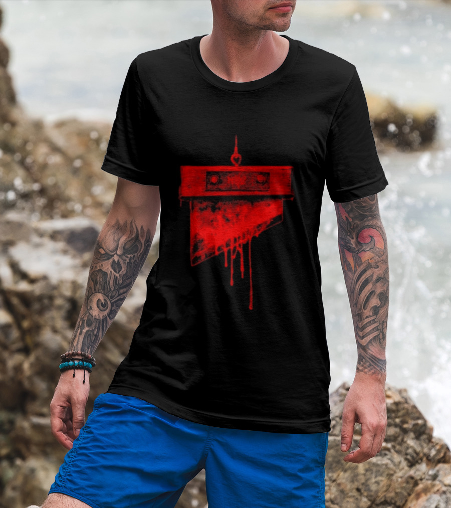 Noyz Narcos Italian Horror Story Ghigliottina Blood Dripping Guillotine T-Shirt