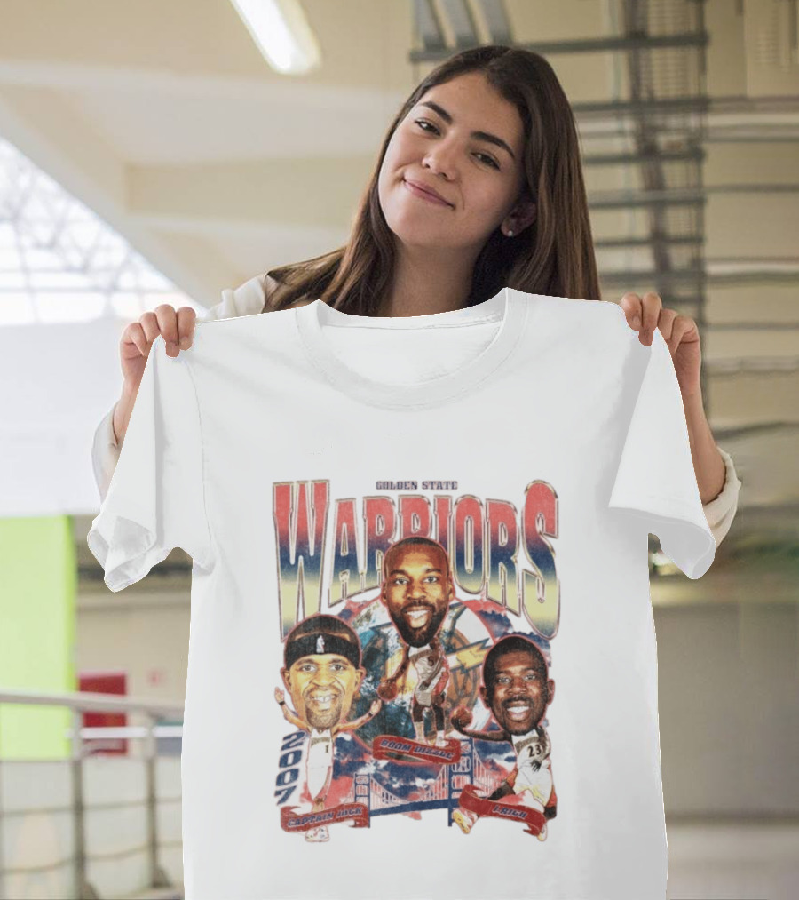 Golden State Warriors 2007 Captain Jack Boom Dizzle J Rich Basketball T-Shirt