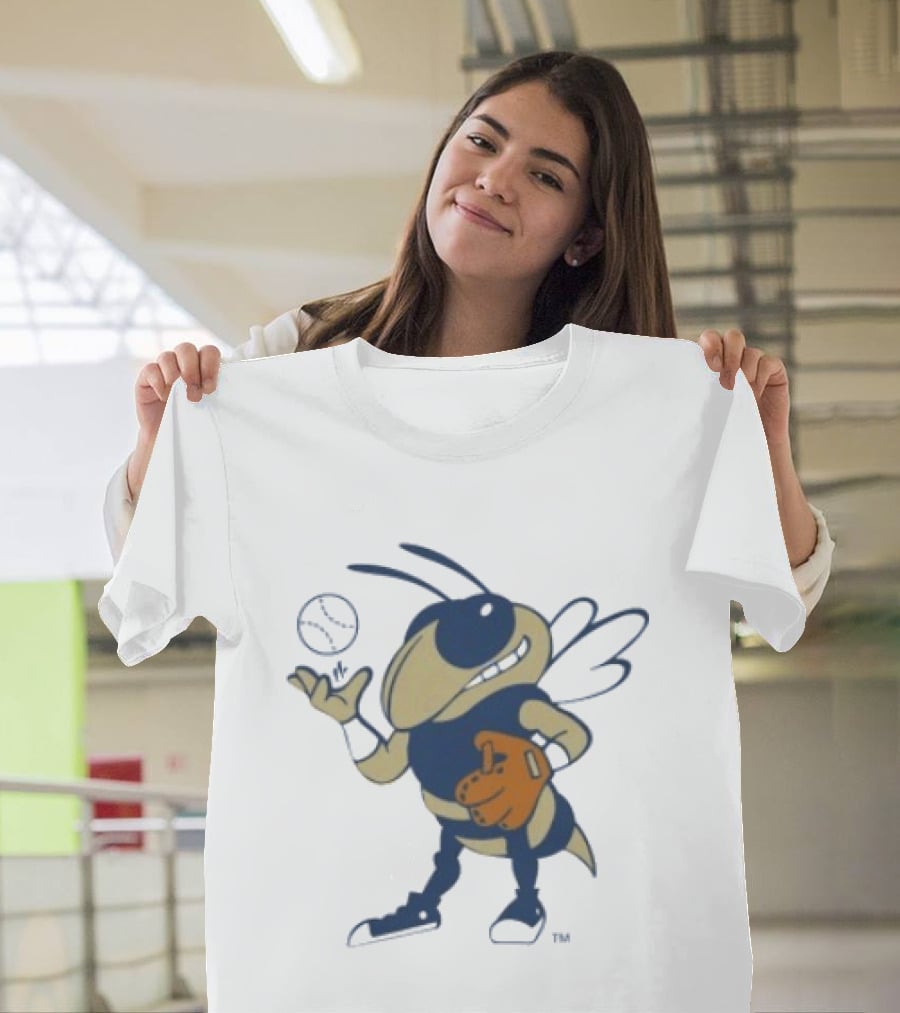 Georgia Tech Yellow Jackets Mascot Baseball Glove T-Shirt