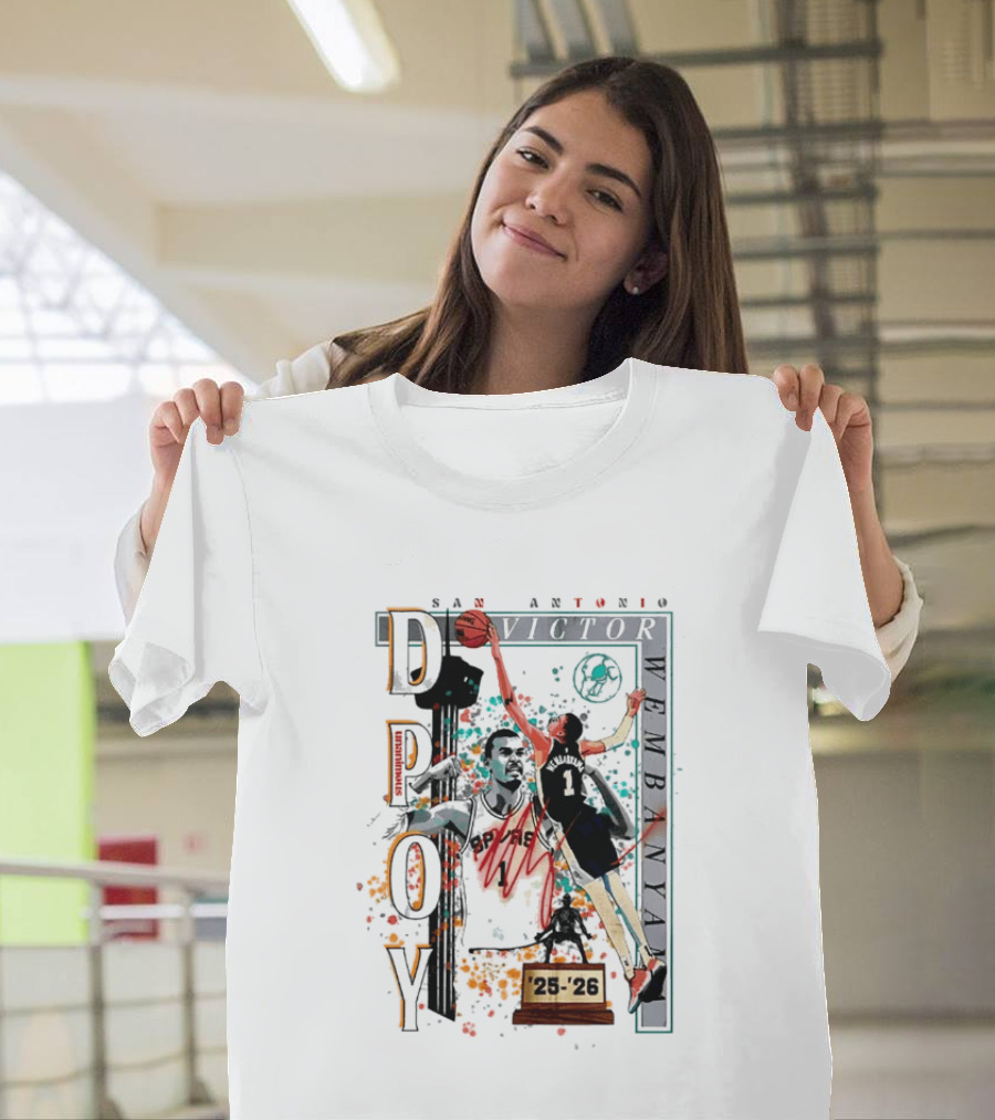 San Antonio Spurs DPOY Victor Wembanyama 25 26 T-Shirt