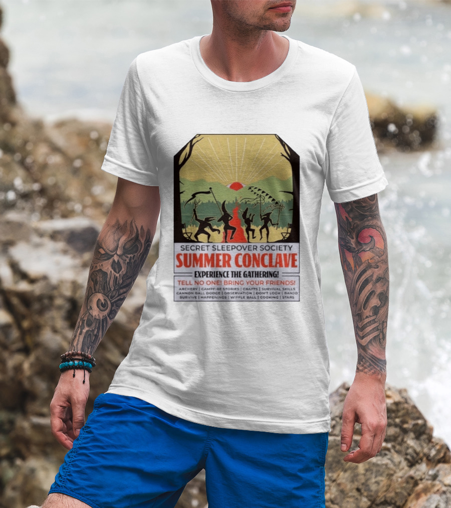 Secret Sleepover Society Summer Conclave Experience The Gathering Archery Campfire Stories Crafts Survival Skills T-Shirt