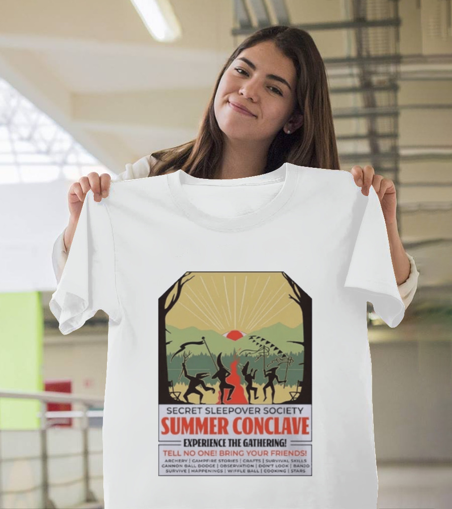 Secret Sleepover Society Summer Conclave Experience The Gathering Archery Campfire Stories Crafts Survival Skills T-Shirt