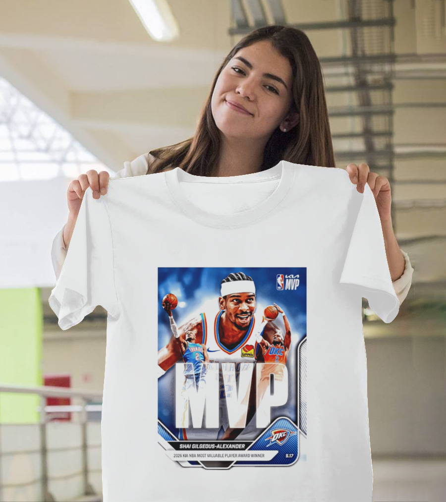 Shai Gilgeous Alexander Oklahoma City Thunder 2026 Kia NBA MVP Most Valuable Player Award Winner T-Shirt