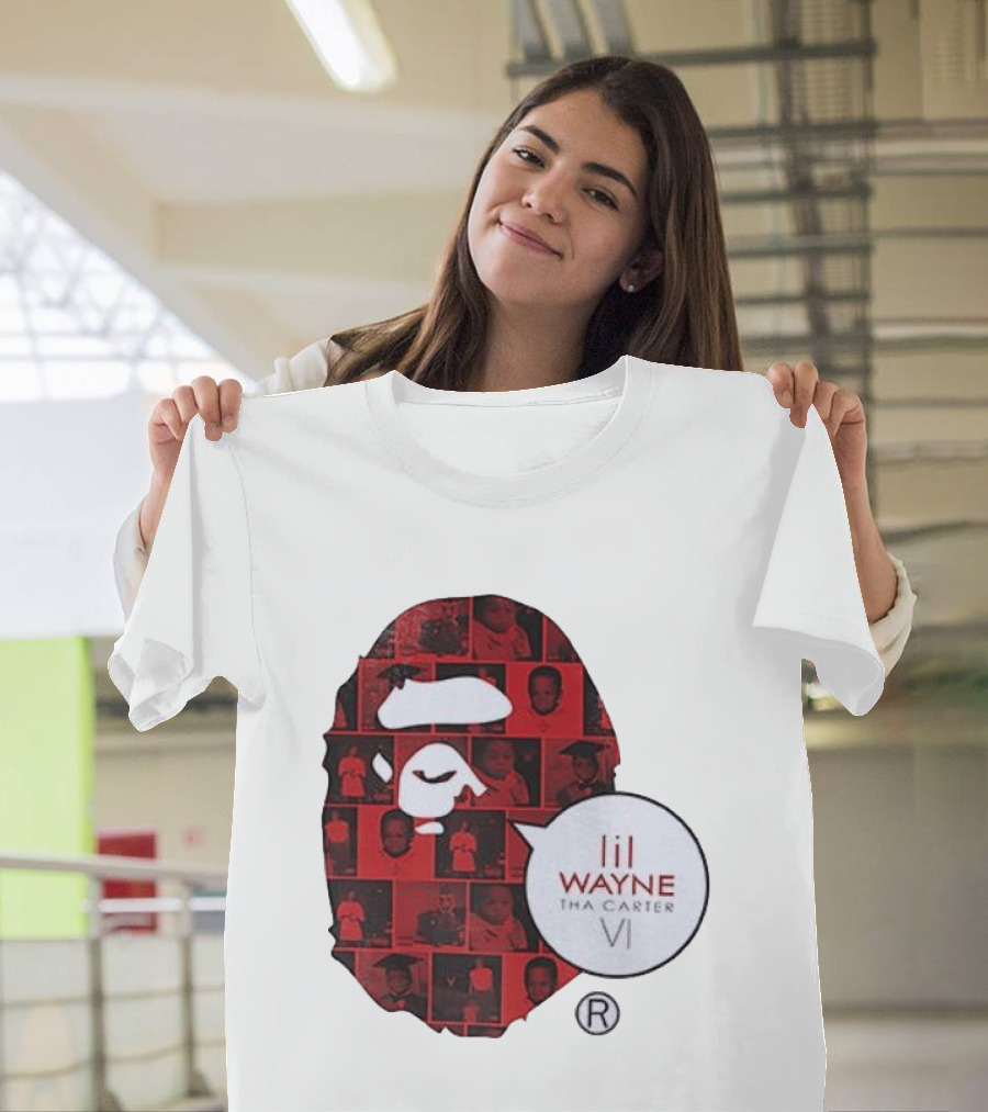 Lil Wayne Tha Carter VI BAPE Collaboration Red Photo Collage T-Shirt