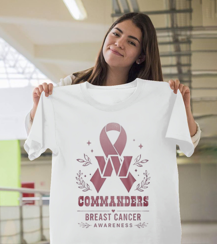 Commanders Breast Cancer Awareness Ribbon Hope And Strength Support T-Shirt
