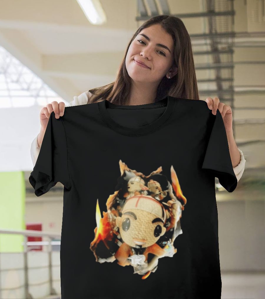 Street Mob Chuyin Los Locos Nunca Mueren Burning Plush Doll Fiery T-Shirt