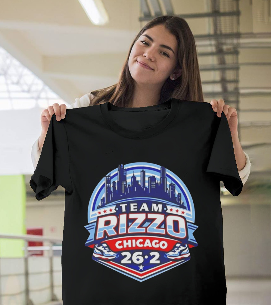 Team Rizzo Chicago Marathon 26.2 Skyline Sneakers Stars T-Shirt