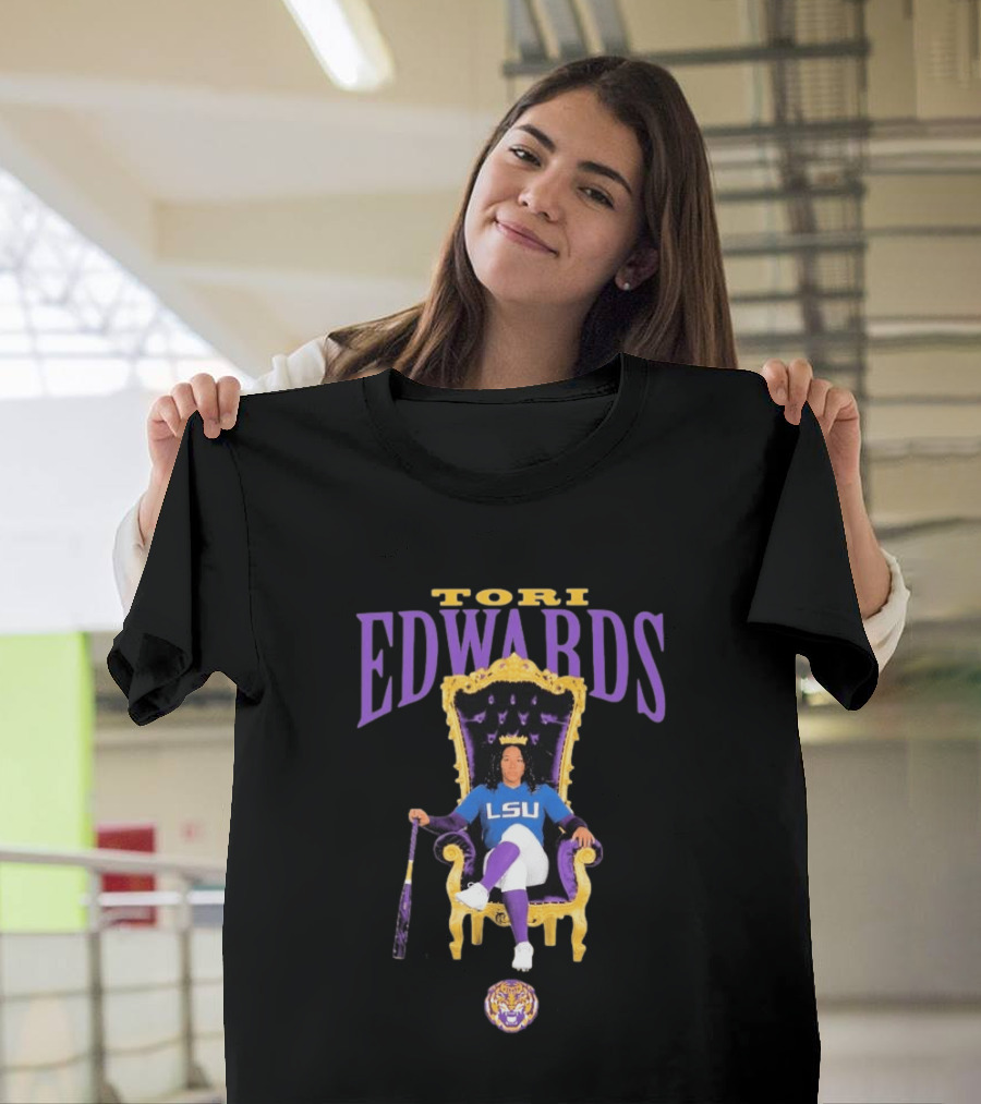 Tori Edwards LSU Tigers Softball Throne 2026 T-Shirt
