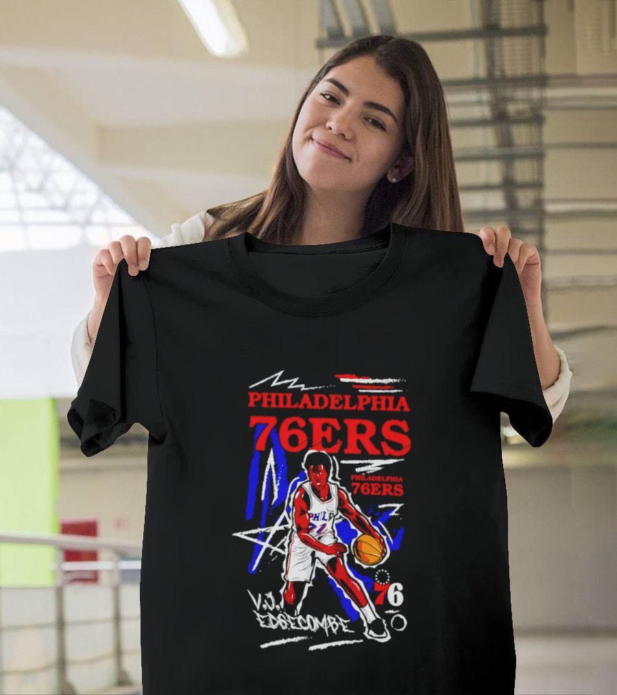 Philadelphia 76ers VJ Edgecombe Chalked Up Player Name Number 6 T-Shirt