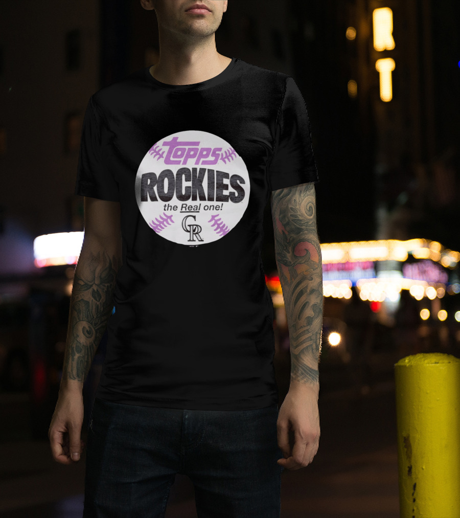 Topps Rockies The Real One Colorado Rockies MLB Baseball Card T-Shirt