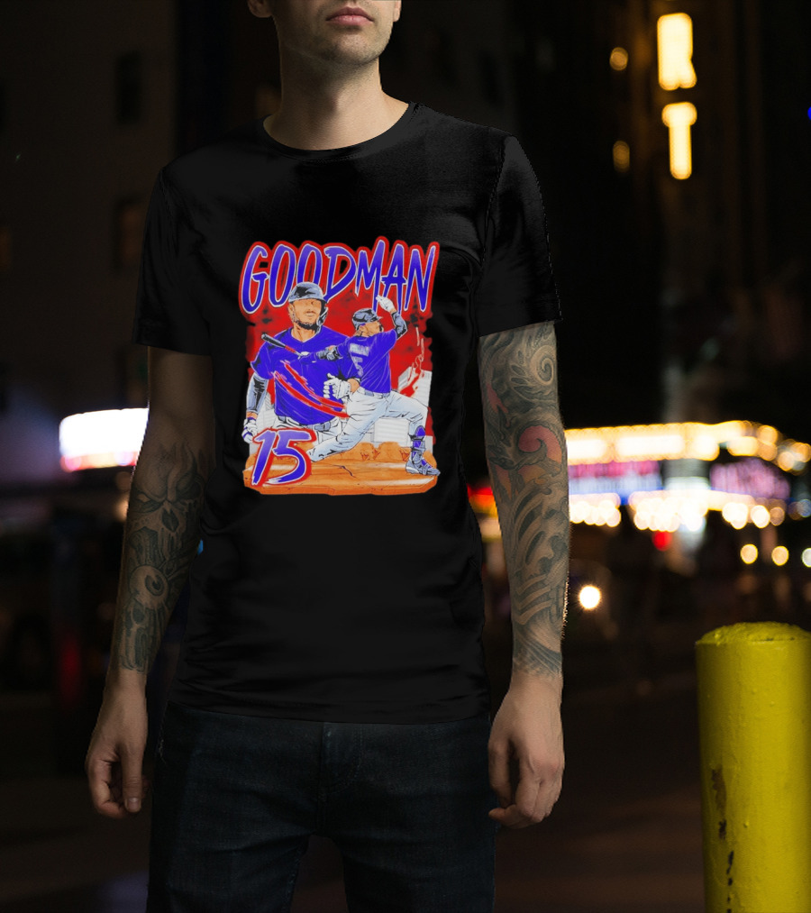 Goodman Baseball Action And Number 15 Illustration Euphoria Rise T-Shirt