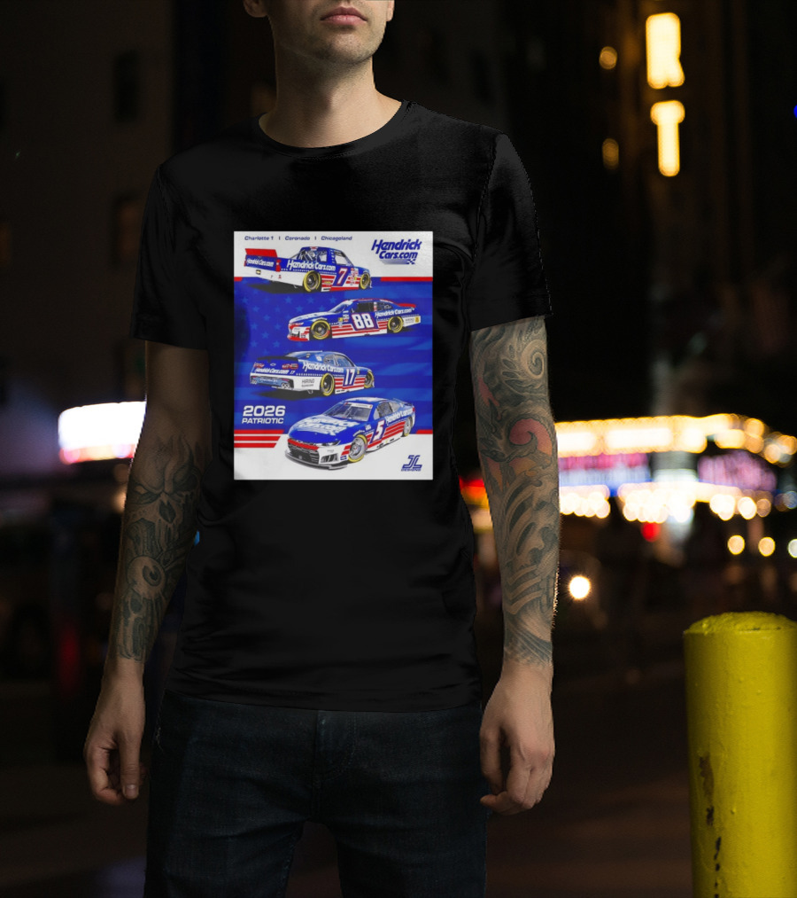 Hendrick Motorsports 2026 Patriotic NASCAR Cars Coronado Chicagoland T-Shirt