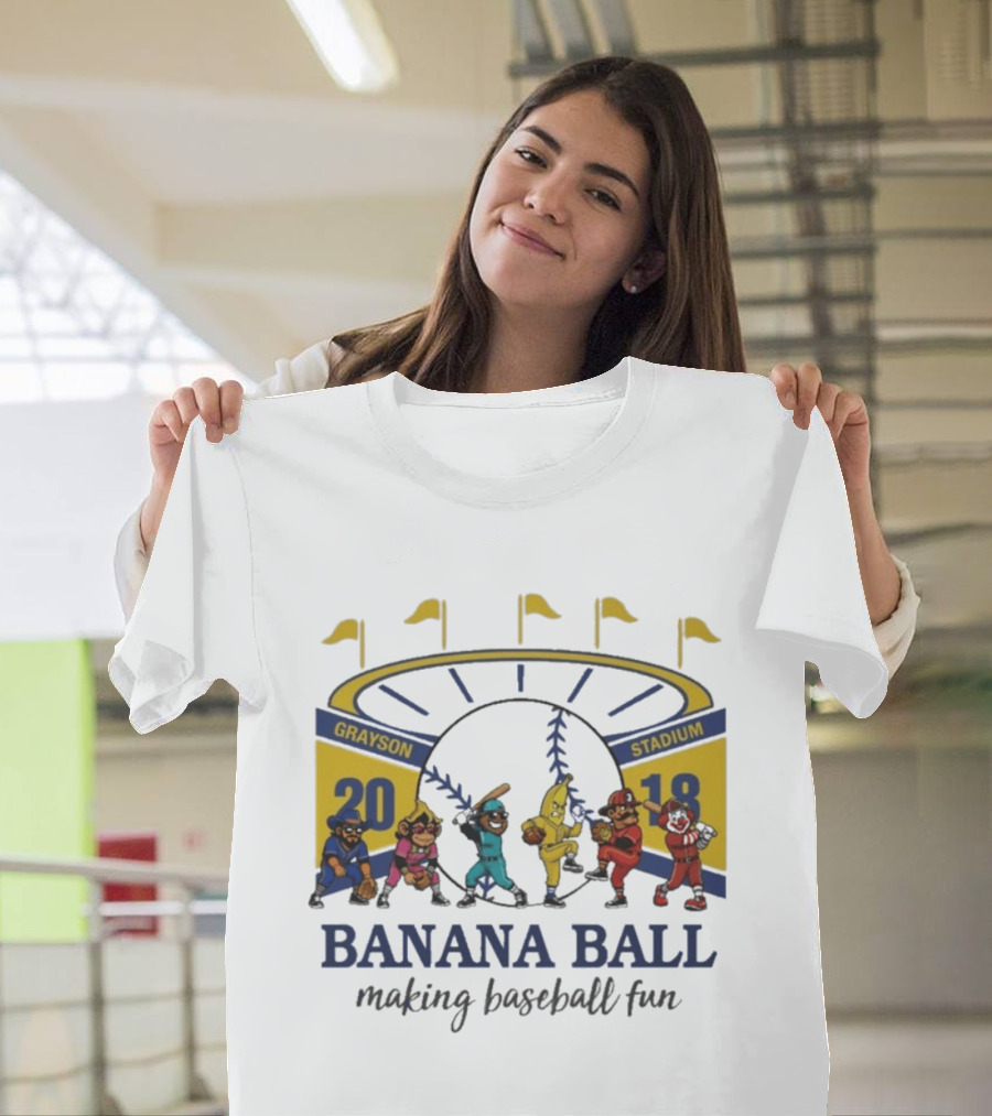 Grayson Stadium Banana Ball 2018 Making Baseball Fun T-Shirt